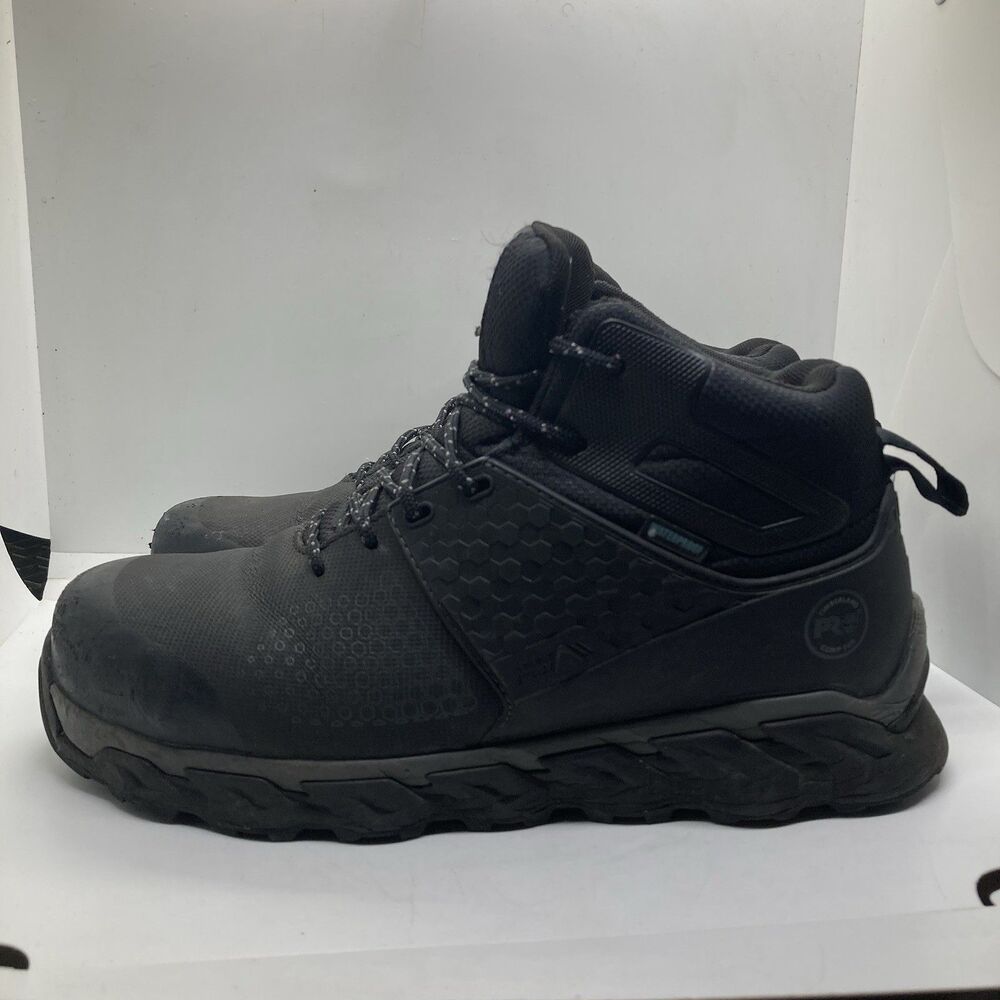 Timberland Pro Mens Size 9 M Ridgework, Black Waterproof Comp Toe Work Boots